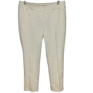 Sport Haley Houndstooth Dress Pants Size 10 Beige Slim Ankle Mid Rise Stretch